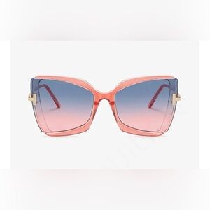 Bold Pink and Blue Oversized Sunglasses